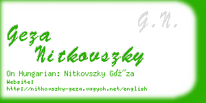 geza nitkovszky business card